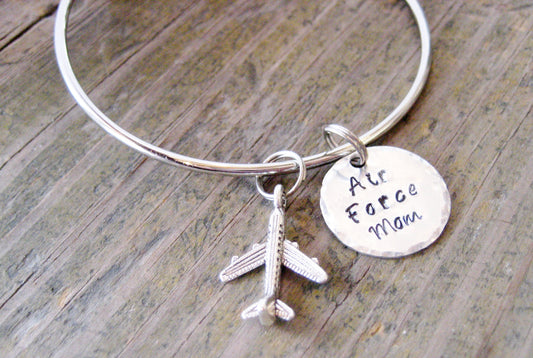 AIR FORCE MOM Bracelet- Air Force charm bracelet, Air Force Gift, Air Force jewelry, Air Force Mom Gift, Air Force Mom Jewelry