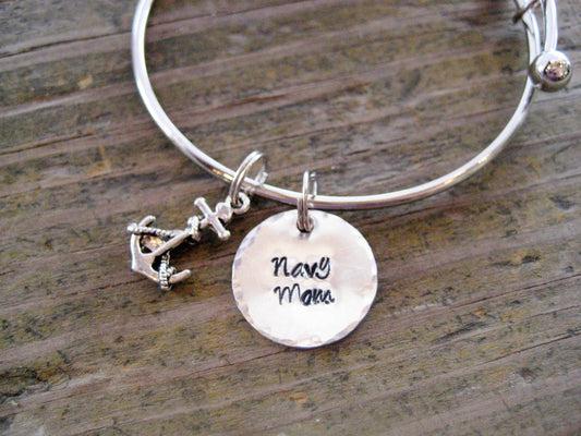NAVY MOM Bracelet- Navy charm bracelet, Navy Gift, Navy jewelry, Mother's Day Gift, Navy Mom Jewelry, Navy Mom Mother's Day Gift