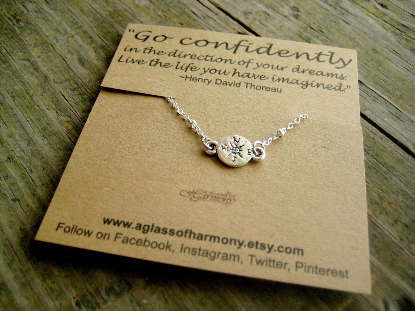 GRADUATION GIFT - Graduation Necklace, Graduation Jewelry, Go Confidently, Graduation gift for her, Compass Jewelry