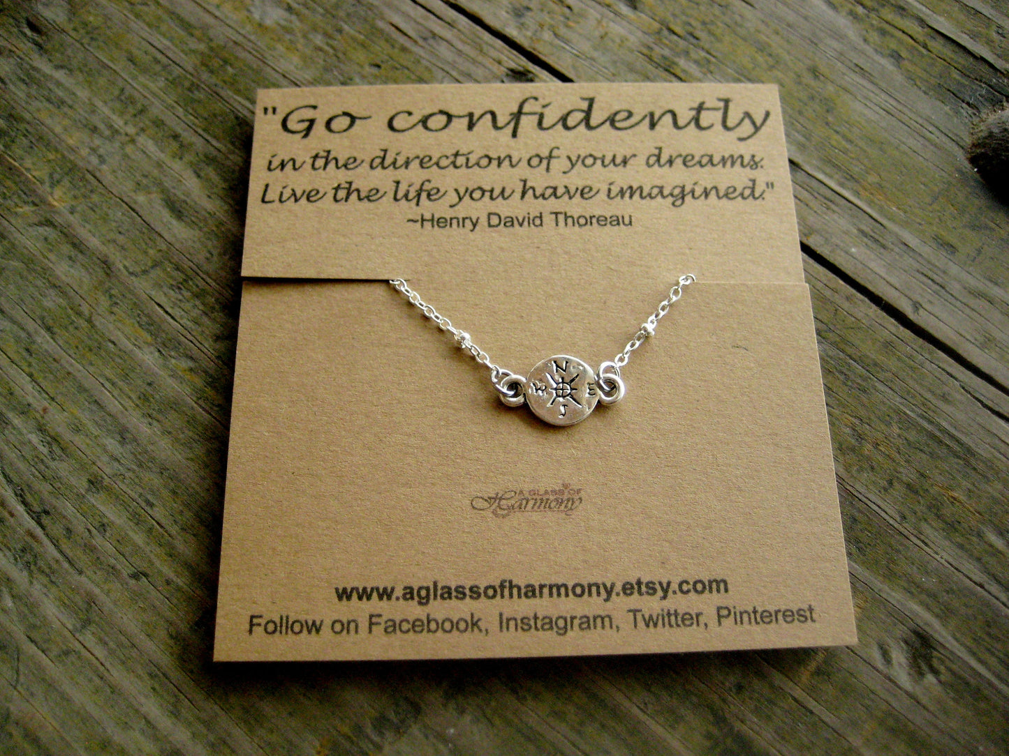 GRADUATION GIFT - Graduation Necklace, Graduation Jewelry, Go Confidently, Graduation gift for her, Compass Jewelry