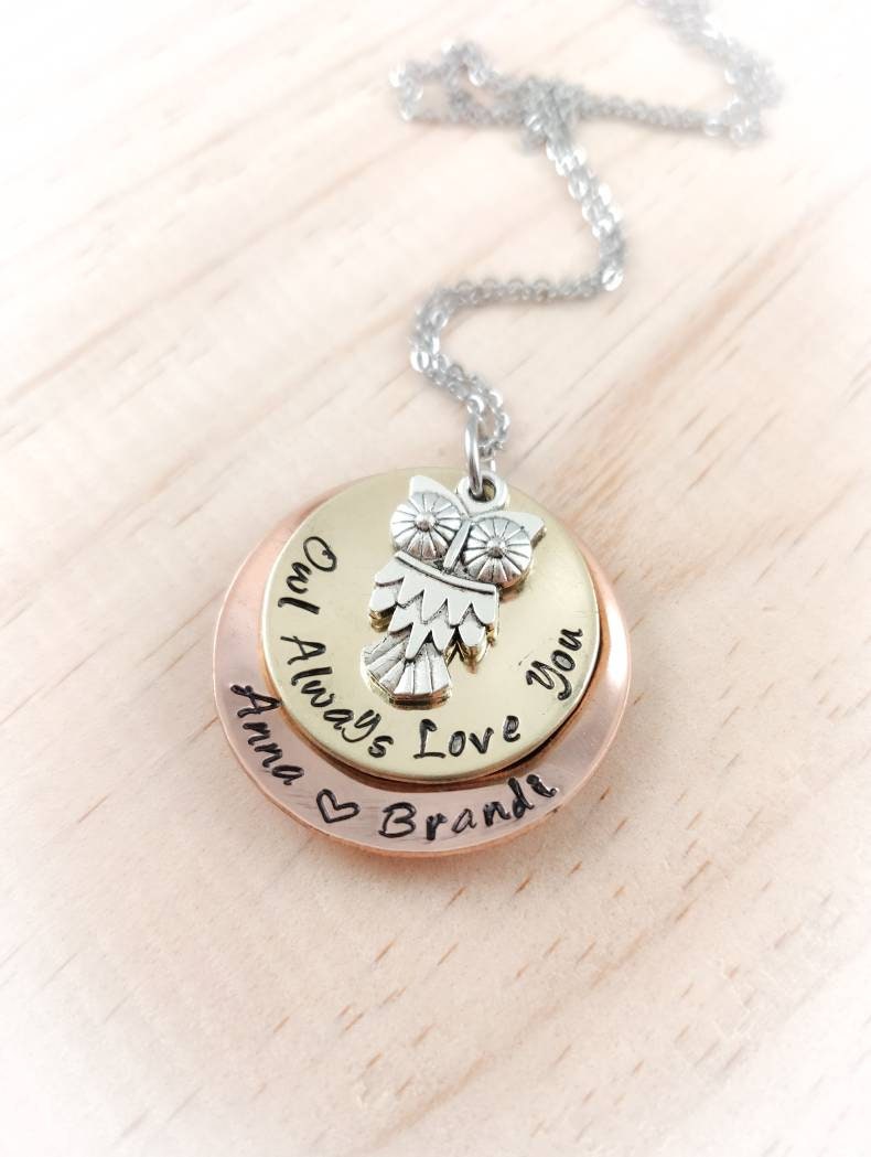 OWL ALWAYS LOVE You - Gift for Mom, Owl Jewelry, Necklace for Mom, Mom Gift, Mom Necklace,Jewelry for Mom with names, Necklace with names