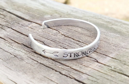 Stronger Than The Struggle Cuff Bracelet, Inspirational Bracelet, Words Bracelet, Graduation Bracelet, Gift For Graduation
