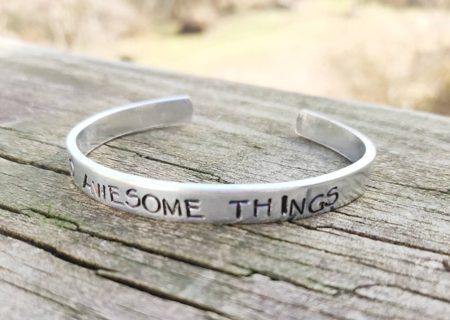 Do Awesome Things Cuff Bracelet, Inspirational Bracelet, Words Bracelet, Graduation Bracelet, Gift For Graduation, Graduation Gift