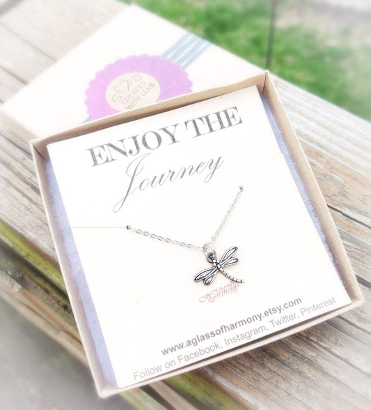 GRADUATION GIFT - Graduation Necklace, Graduation Jewelry, Gift for grad, Dragonfly Necklace, Graduation gift for her, Inspiration Gift
