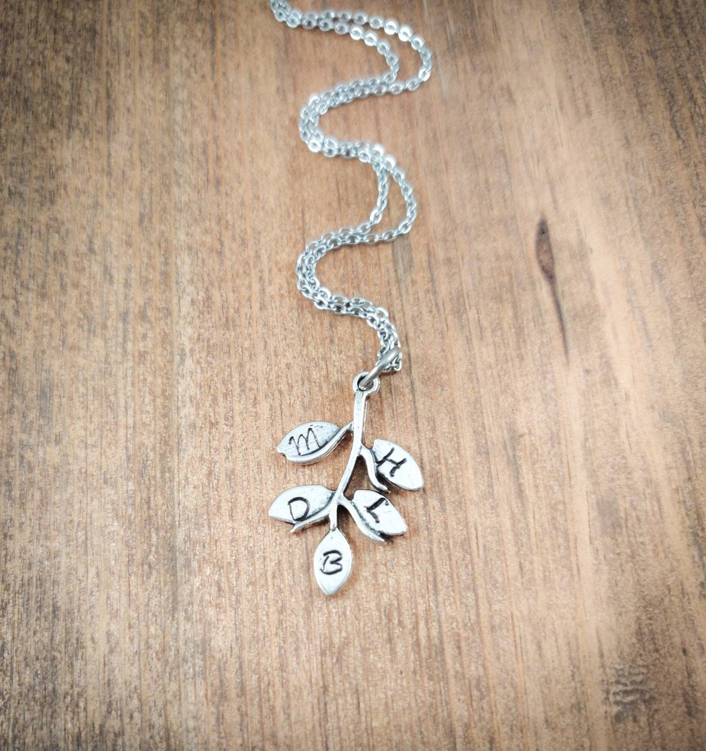 Family Initial Necklace, Tree Jewelry, Tree of Life Necklace, Tree Branch Necklace with Initials, Tree Necklace with Initials, Tree Branch