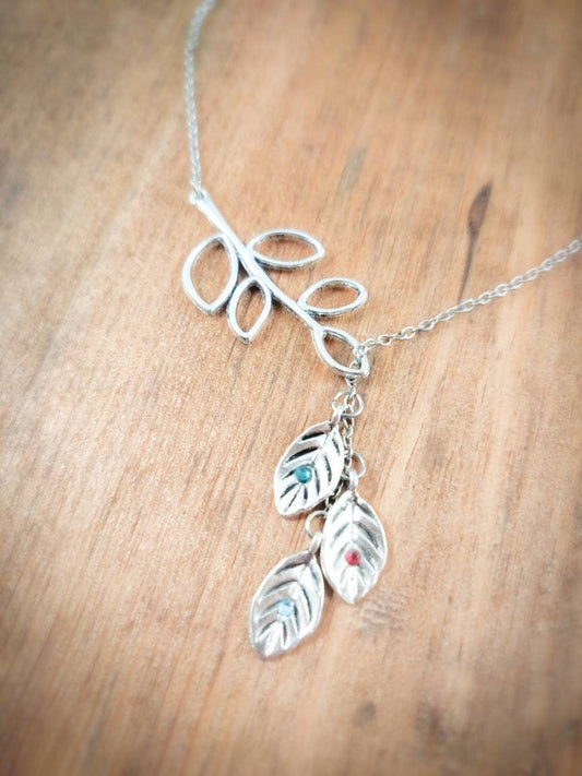 Family Birthstone Tree Branch Necklace, Family Birthstone Necklace, Family Tree Necklace, Birthstone Necklace, Family Necklace