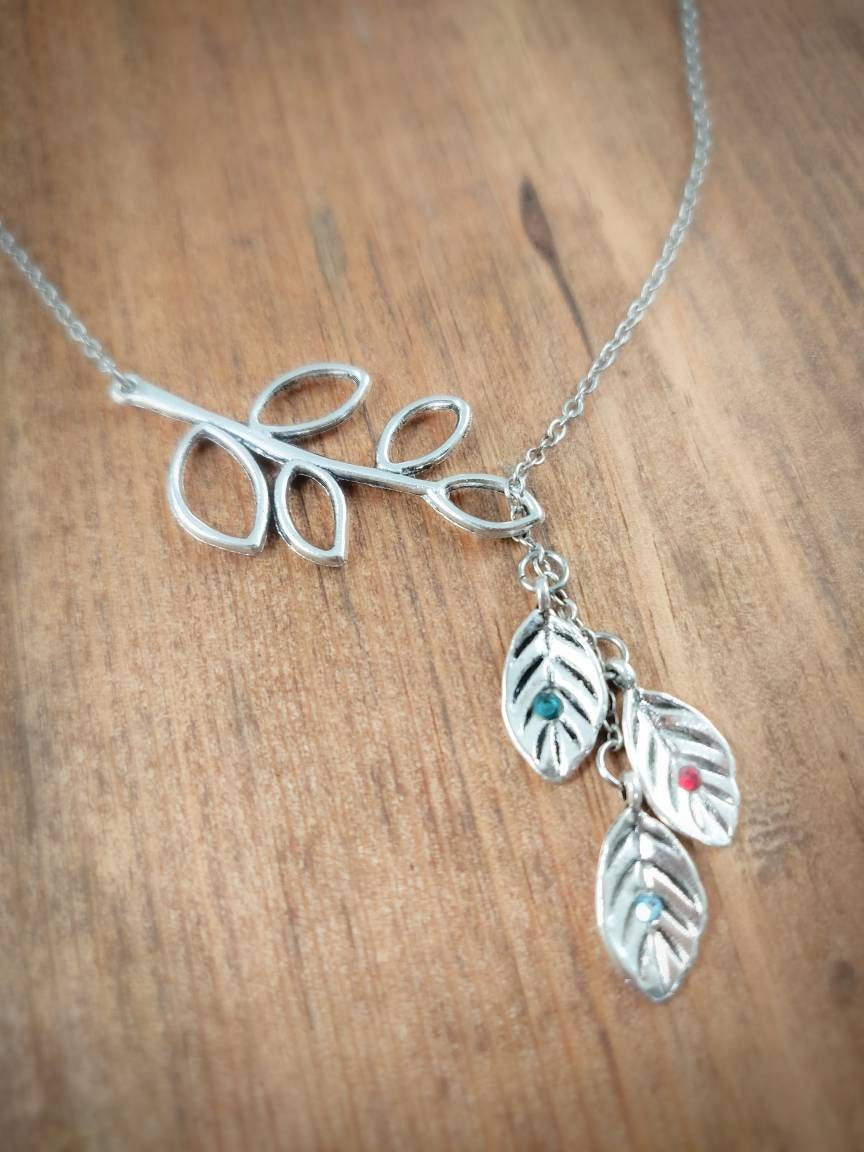 Family Birthstone Tree Branch Necklace, Family Birthstone Necklace, Family Tree Necklace, Birthstone Necklace, Family Necklace