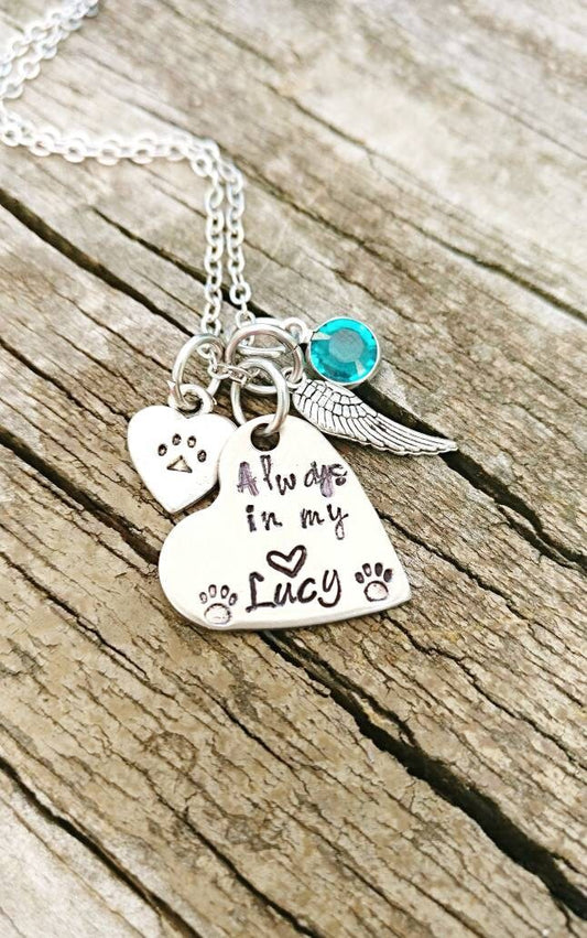 Dog Memorial Necklace, Dog Loss Necklace, Dog Loss Gift, Necklace with Dog Names, Dog Name Necklace, Dog Memorial Jewelry,  Pet Loss Jewelry