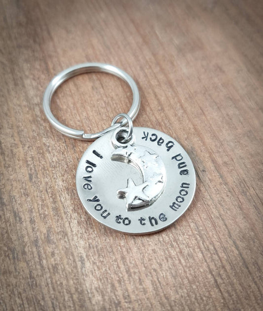 I Love You To The Moon And Back Keychain, Keychain for Daughter, , Gift for Daughter, Mom Gift, Gift For Mom, Keychain for Mom