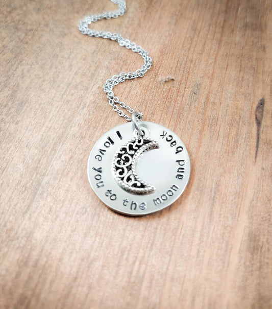 I LOVE YOU To the Moon and Back, Necklace for Mom, Gift for Mom, Mother Daughter Gift, Gift for Daughter, Necklace for Daughter