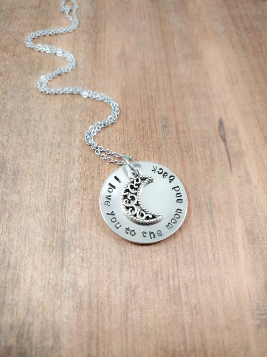 I LOVE YOU To the Moon and Back, Necklace for Mom, Gift for Mom, Mother Daughter Gift, Gift for Daughter, Necklace for Daughter