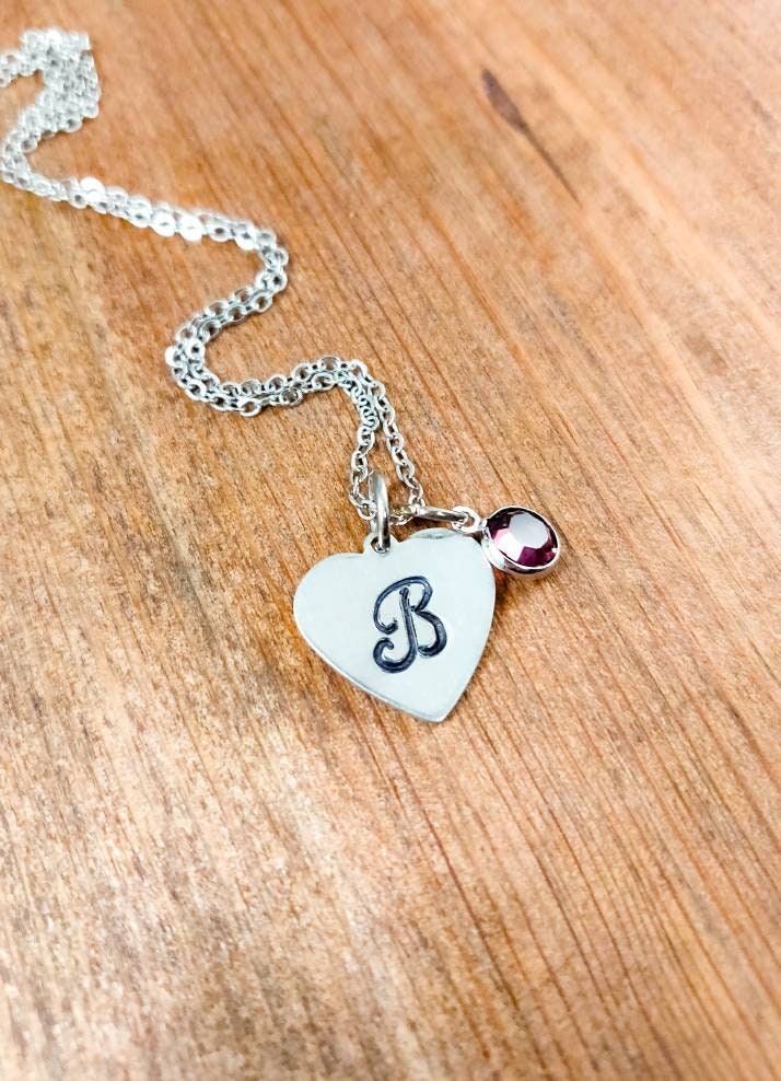 Personalized Initial Necklace, Birthday Necklace, Easter Gift, Birthstone Necklace, Initial Necklace, Bridesmaid Jewelry, Birthday Gift
