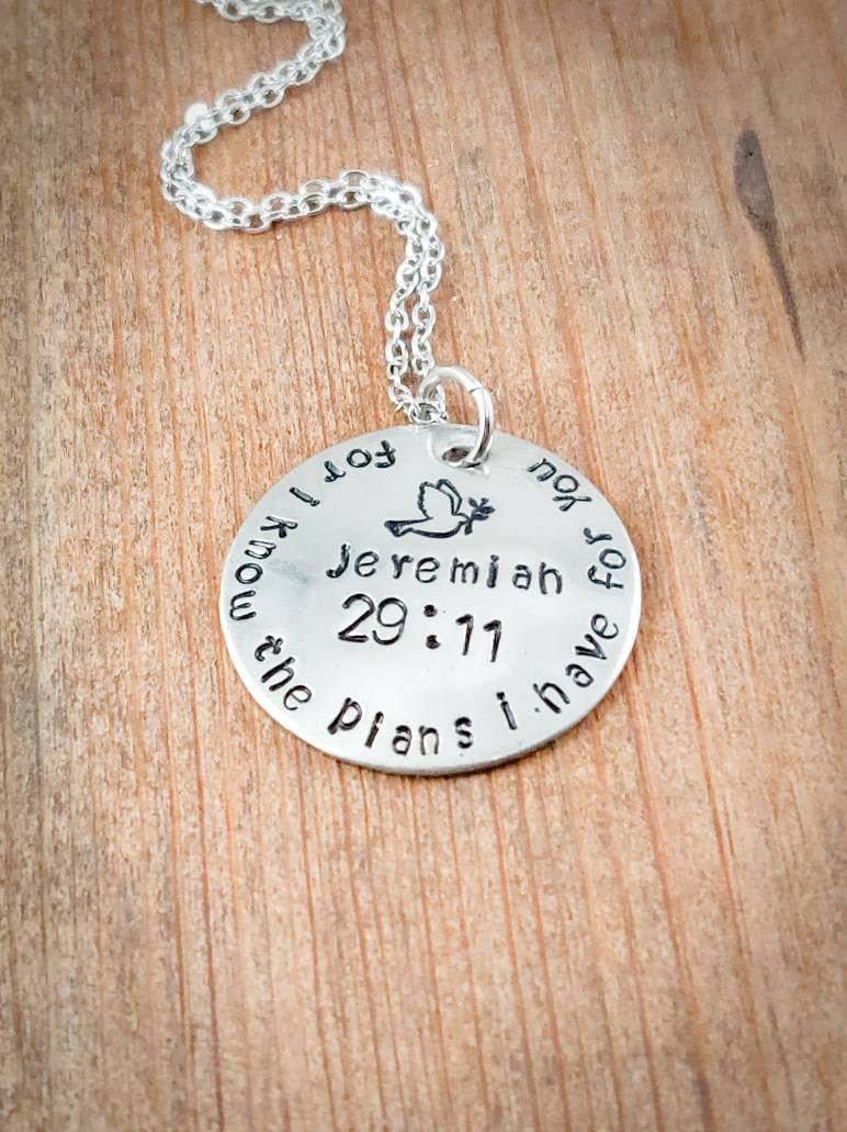 For I Know the Plans I Have for You, Mother's Day Gift, Scripture Jewelry, Scripture Necklace, Biblical Jewelry, Religious Jewelry, Mom Gift