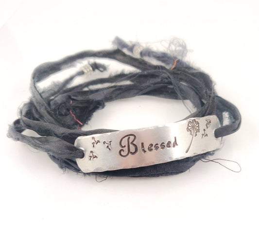 Personalized Bracelet Wrap,  Blessed Jewelry, Dandelion Bracelet, Bracelet With Words, Faith Gift, Blessed Bracelet, Blessed Gift, Religious