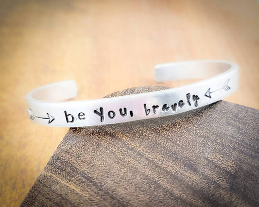 Custom Bracelet, Bracelet for Her, Be You Bravely Bracelet, Be You Bravely Gift, Bracelet for friend, Be You Bravely, Bracelet with Words