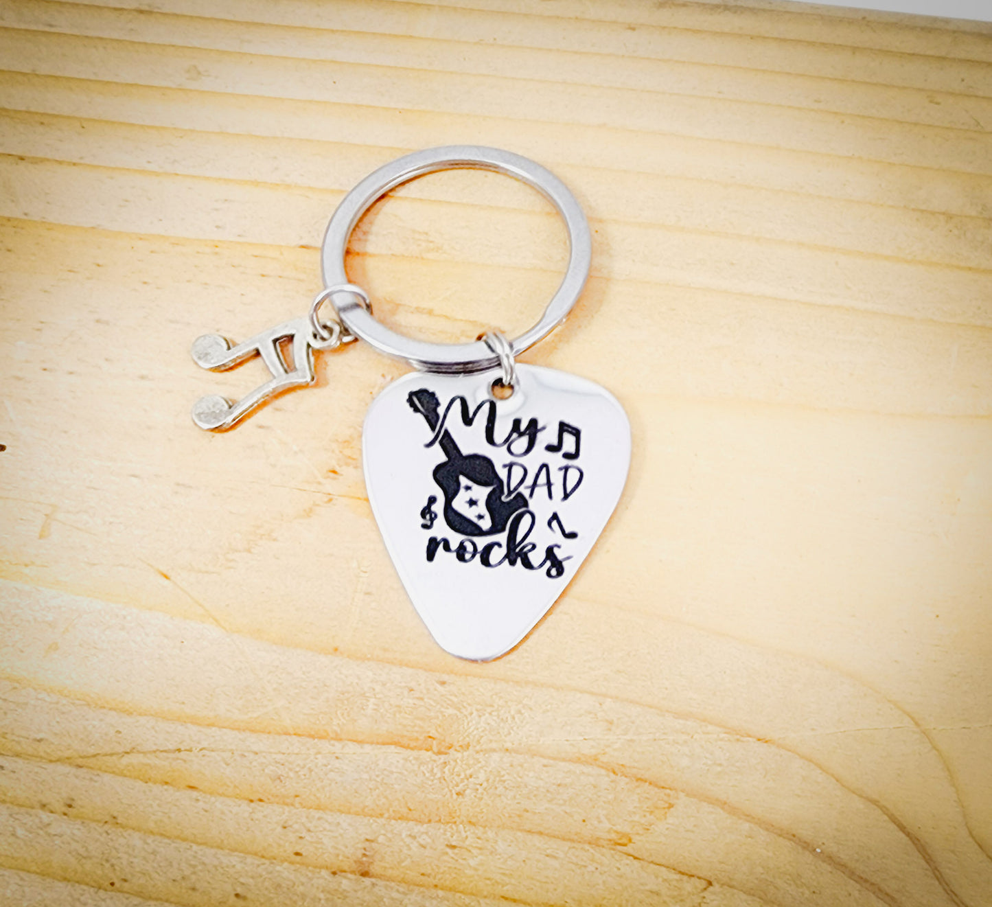 Father's Day Keychain, Music Keychain for Dad, Guitar Pick Keychain for Dad, Keychain with Guitar Pick, , Guitar Pick Gift For Dad