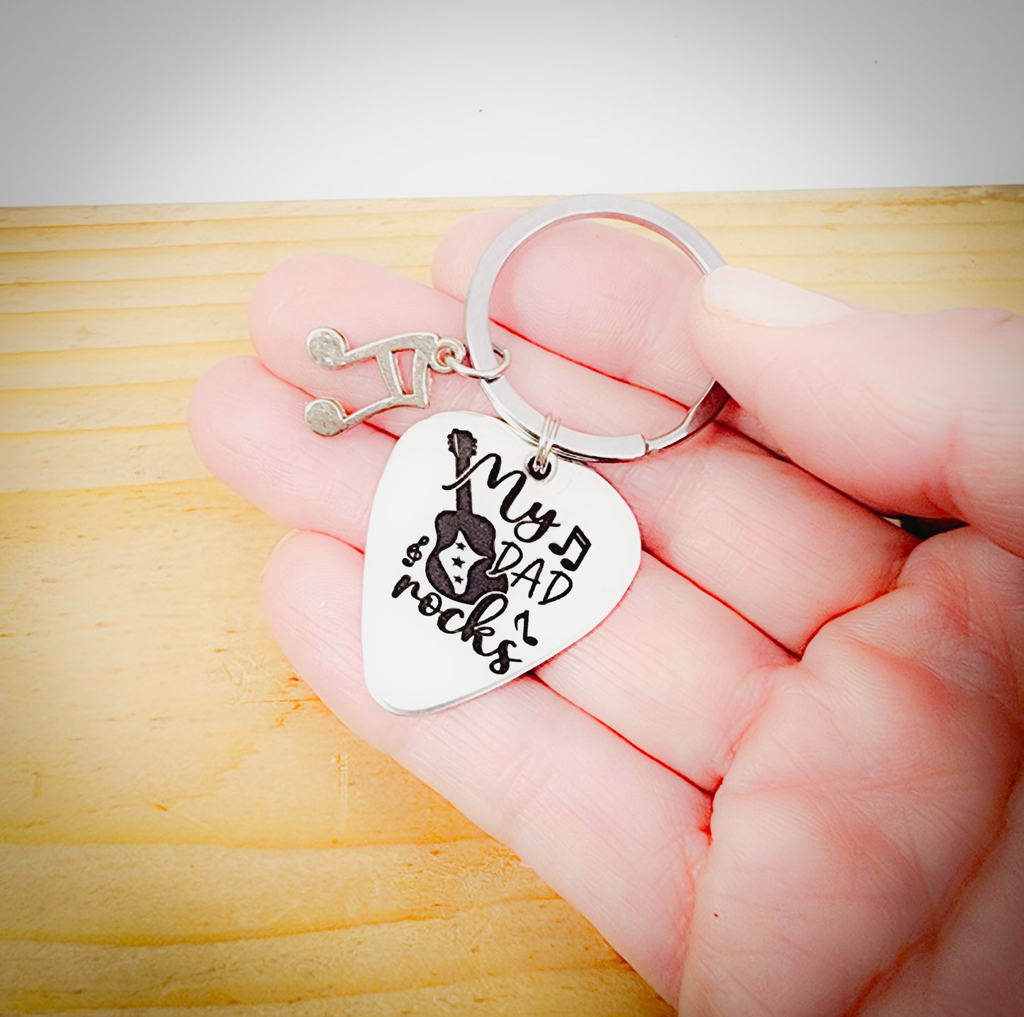 Father's Day Keychain, Music Keychain for Dad, Guitar Pick Keychain for Dad, Keychain with Guitar Pick, , Guitar Pick Gift For Dad