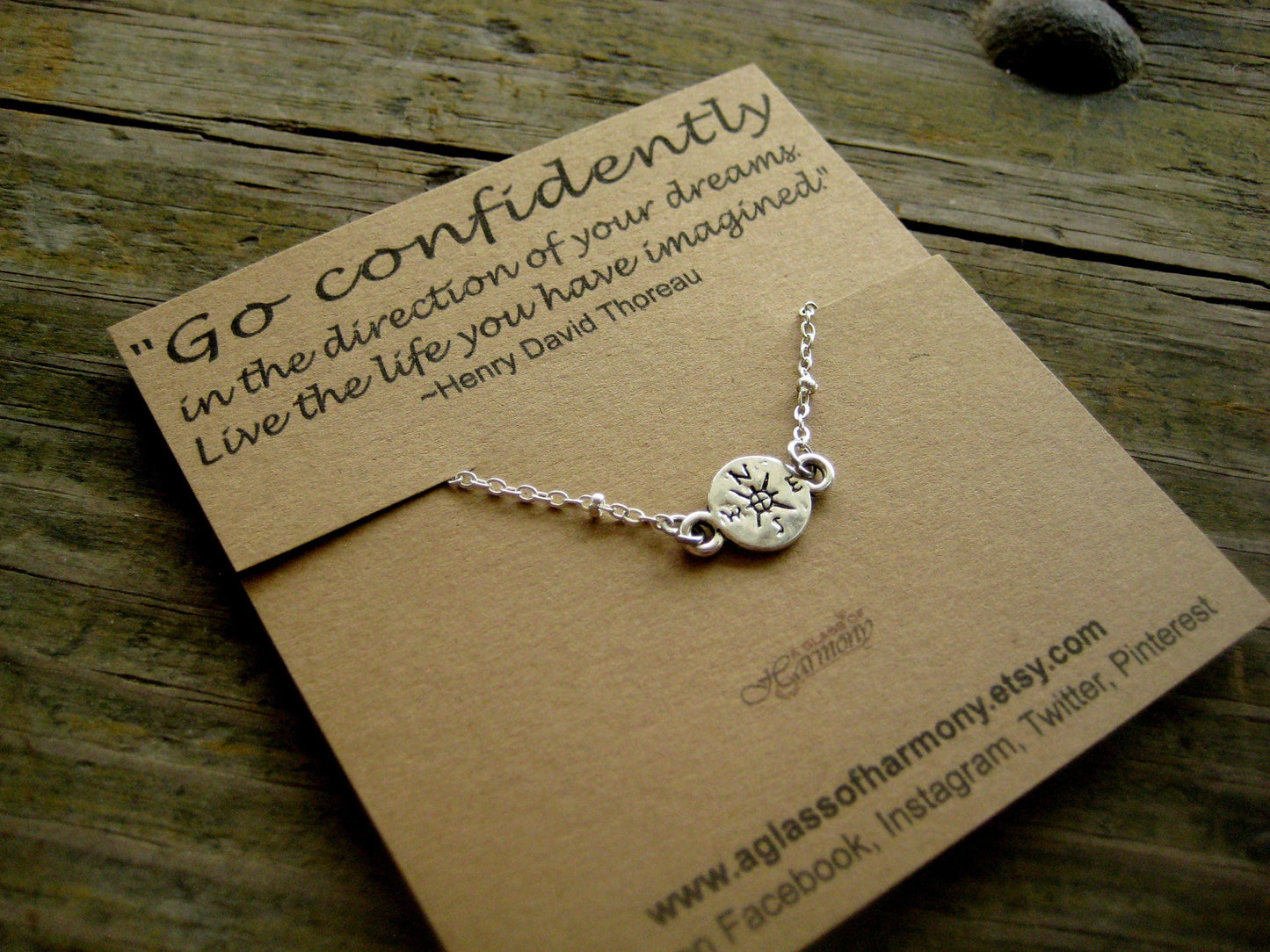 GRADUATION GIFT - Graduation Necklace, Graduation Jewelry, Go Confidently, Graduation gift for her, Compass Jewelry