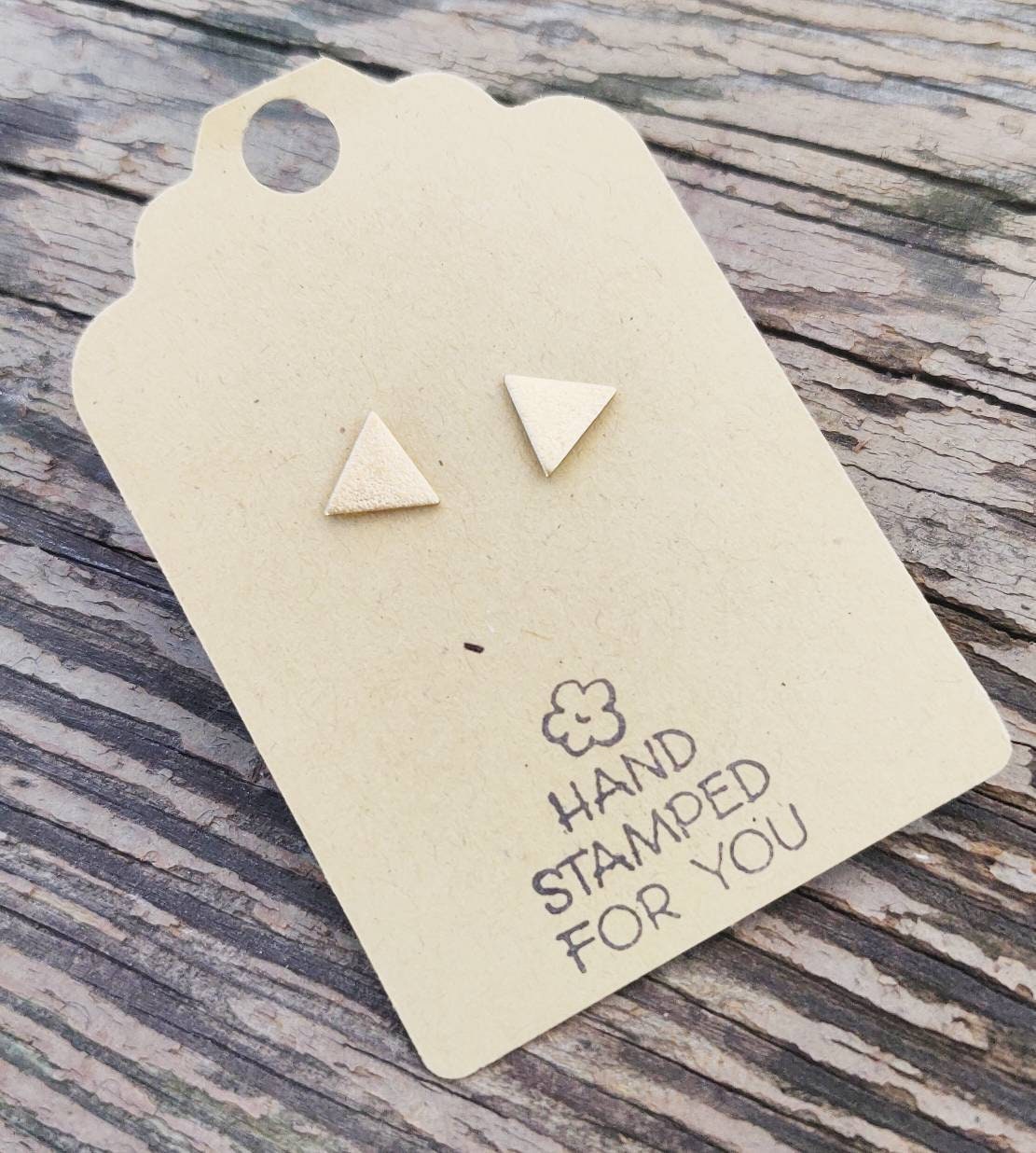Gold Stud Earrings, Triangle Earrings, Small Earrings, Dainty Earrings, Geometric Earrings, Textured Earrings, Small Gold Earrings