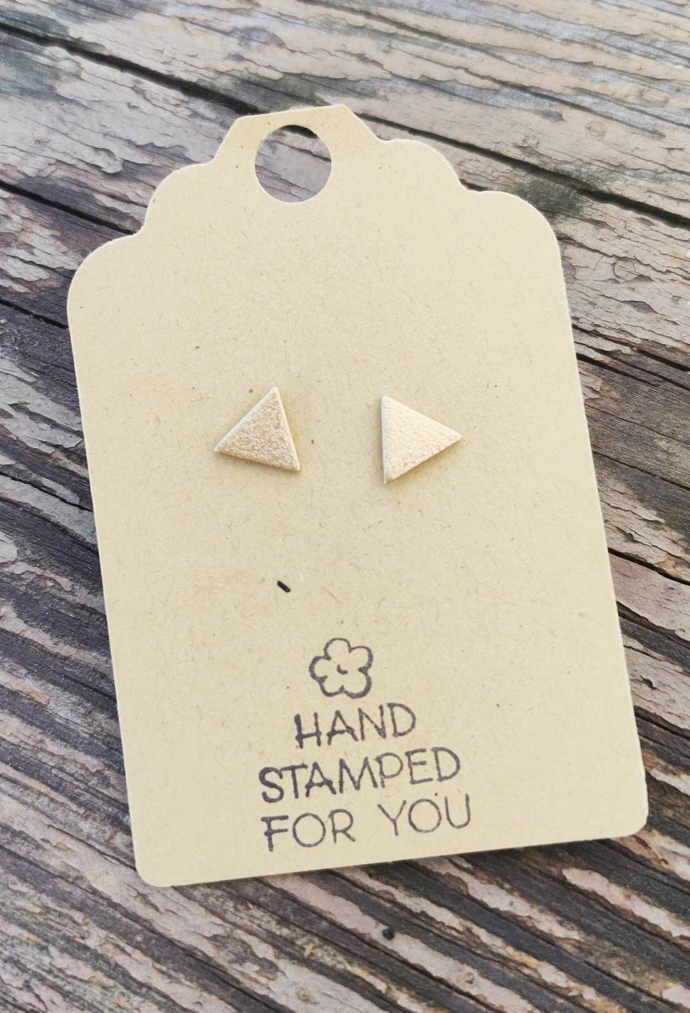 Gold Stud Earrings, Triangle Earrings, Small Earrings, Dainty Earrings, Geometric Earrings, Textured Earrings, Small Gold Earrings