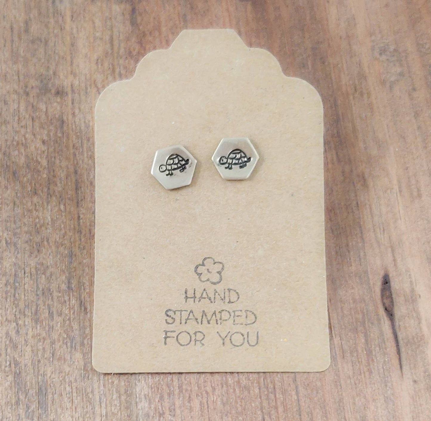 Gold Stud Earrings, Turtle Earrings, Small Earrings, Dainty Earrings, Hand Stamped Earrings, Turtle Jewelry, Small Gold Earrings