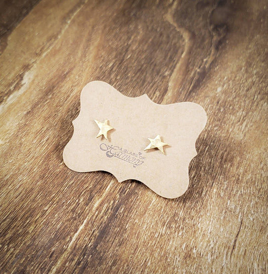 Gold Stud Earrings, Tiny Star Earrings, Small Earrings, Dainty Earrings, Hand Stamped Earrings, Tiny Star Jewelry, Small Gold Earrings