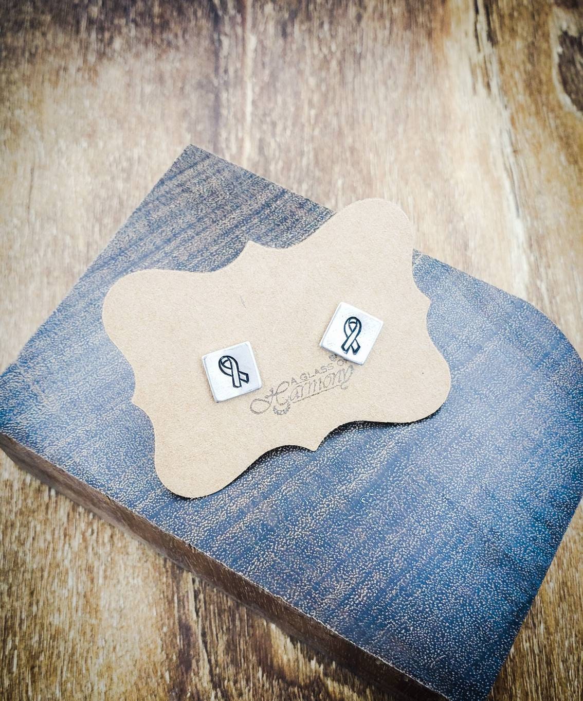 Silver Stud Earrings, Awareness Ribbon Earrings, Small Earrings, Dainty Earrings, Awareness Jewelry, Small Silver Earrings, Silver Earrings
